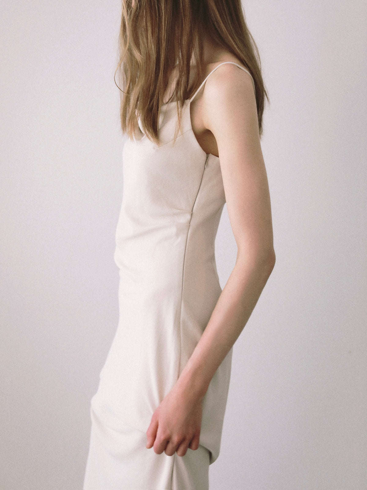 Asymmetric drape camisole dress