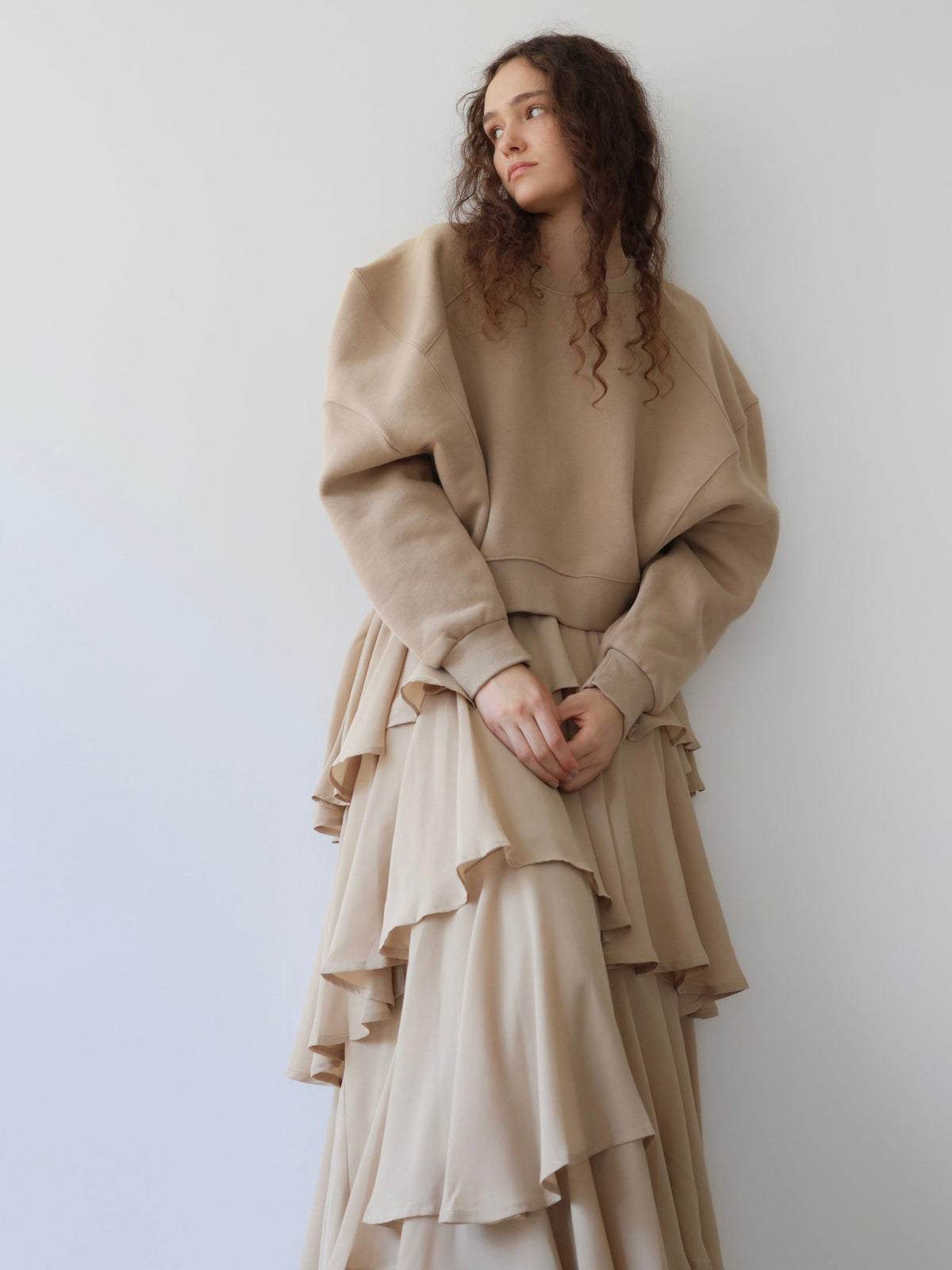 【AMOMMA】PUFF SLEEVE SWEAT - 起毛なし -