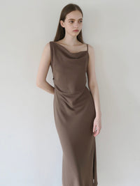 Asymmetric drape camisole dress