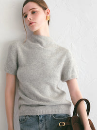 【célon】racoon half sleeve knit