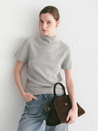 【célon】racoon half sleeve knit