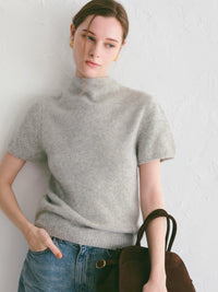 【célon】racoon half sleeve knit