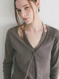【célon】wool layered halter neck knit cardigan ＜大阪先行発売＞