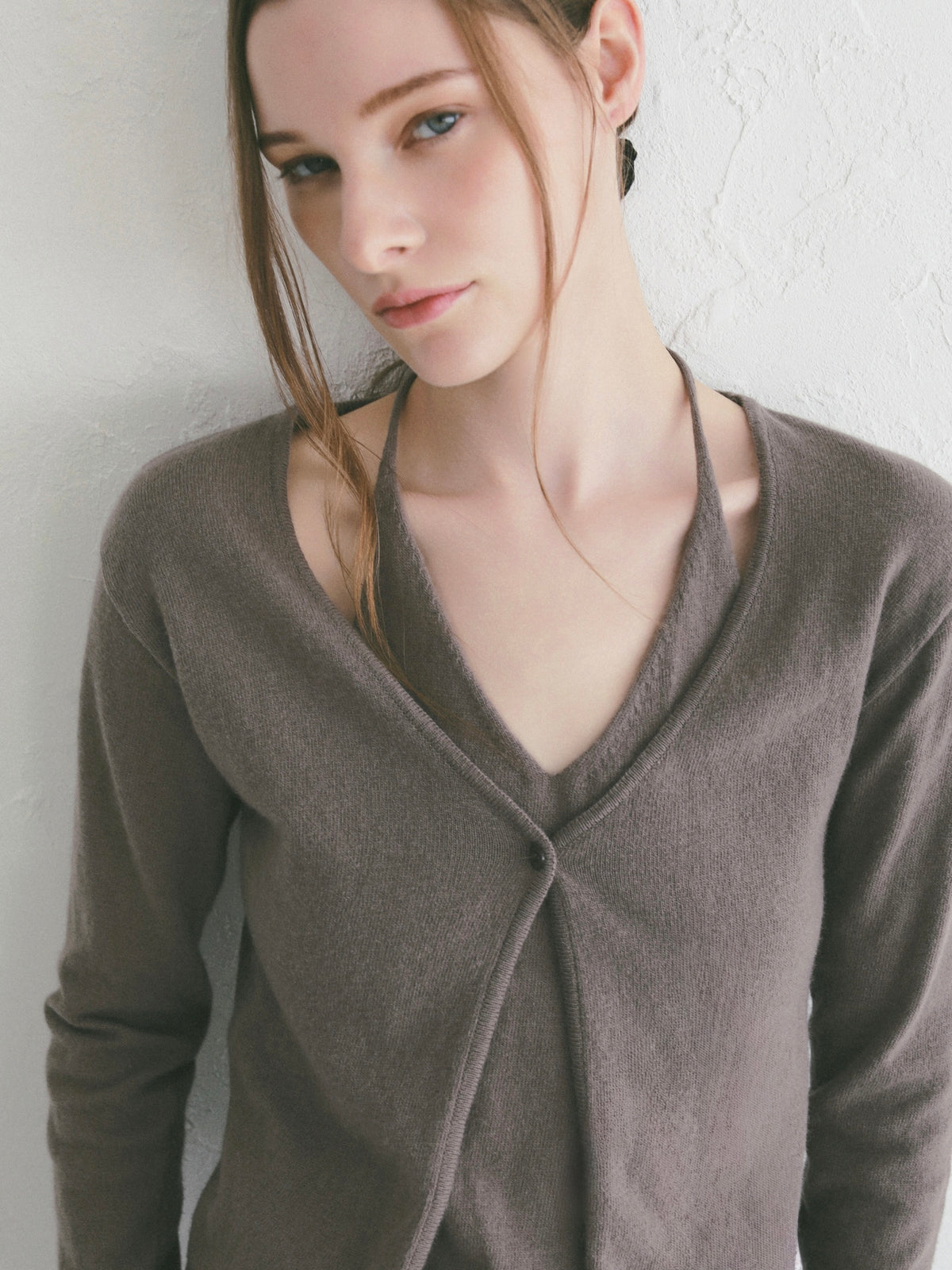【célon】wool layered halter neck knit cardigan ＜大阪先行発売＞