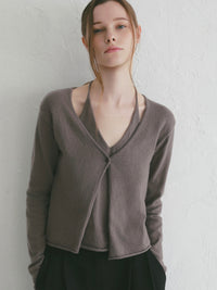 【célon】wool layered halter neck knit cardigan ＜大阪先行発売＞