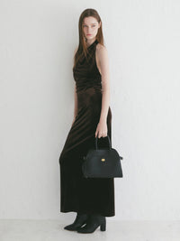 【célon】velours fluid long skirt