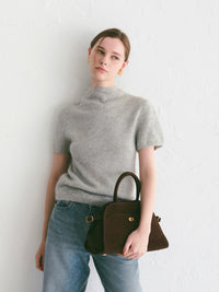 【célon】racoon half sleeve knit