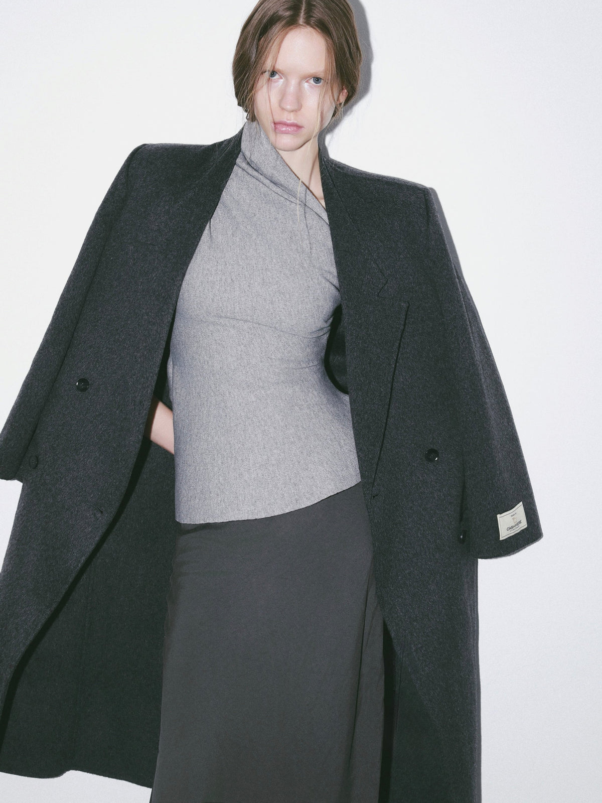 【AMOMMA】DRAPE PEPLUM KNIT