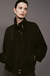 【ELBORN】Milly High-neck Suede Jacket