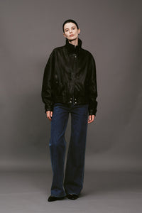 【ELBORN】Milly High-neck Leather Jacket