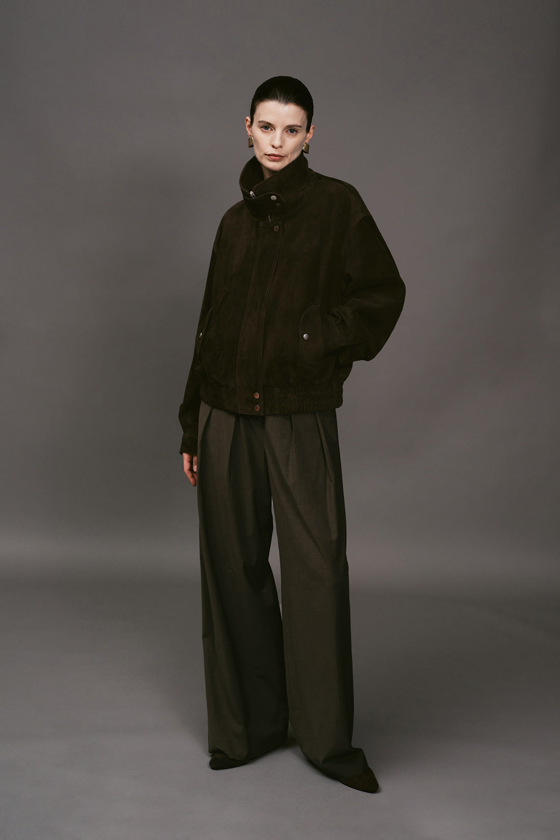 【ELBORN】Milly High-neck Suede Jacket