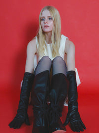 【AMOMMA】TOUCH SCREEN SHEEP LEATHER LONG GLOVES