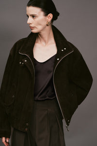 【ELBORN】Milly High-neck Suede Jacket