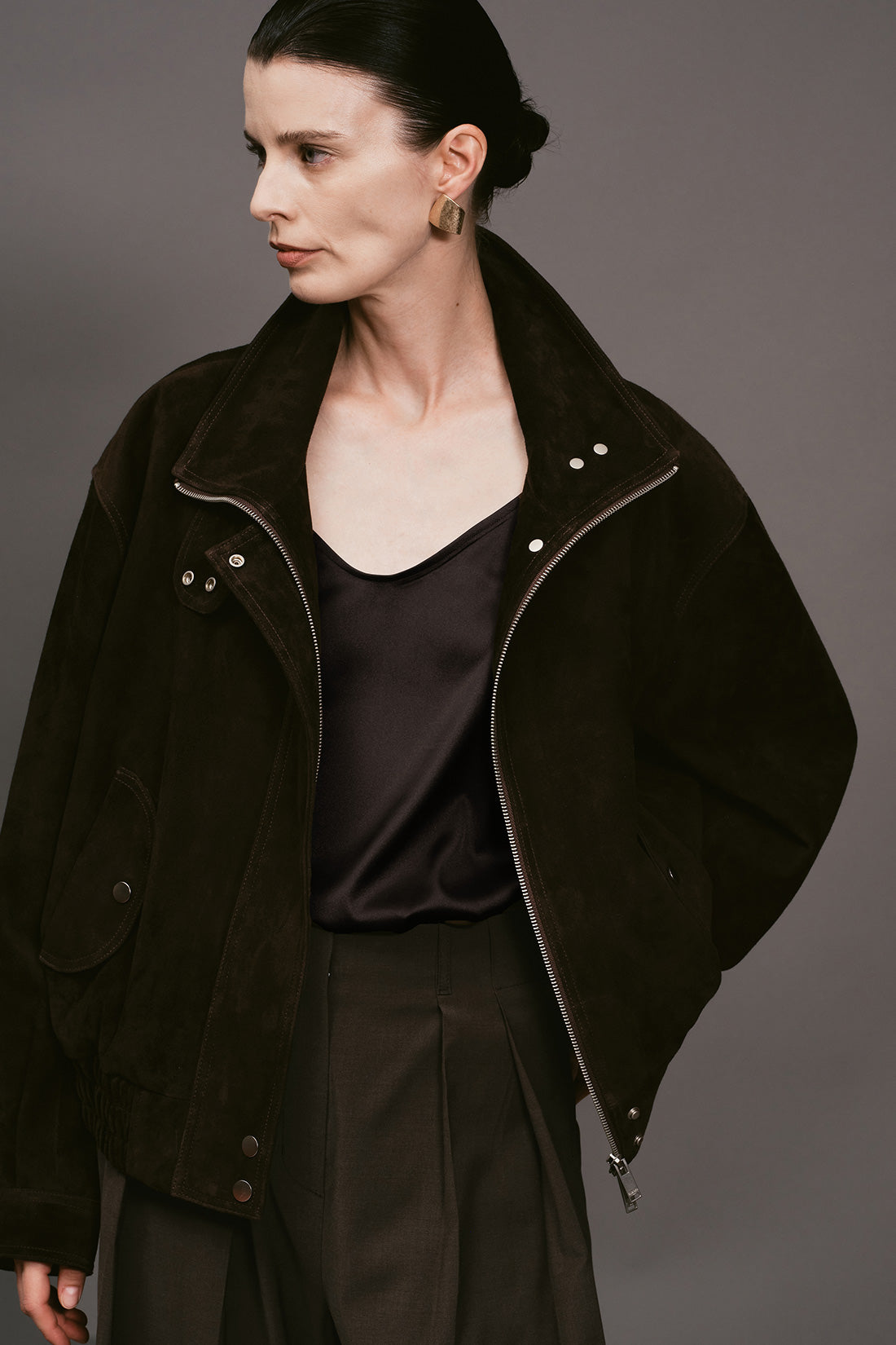【ELBORN】Milly High-neck Suede Jacket