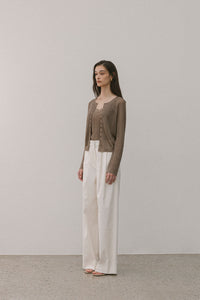 【ELBORN】Lace Wool Knit Cardigan Set-up